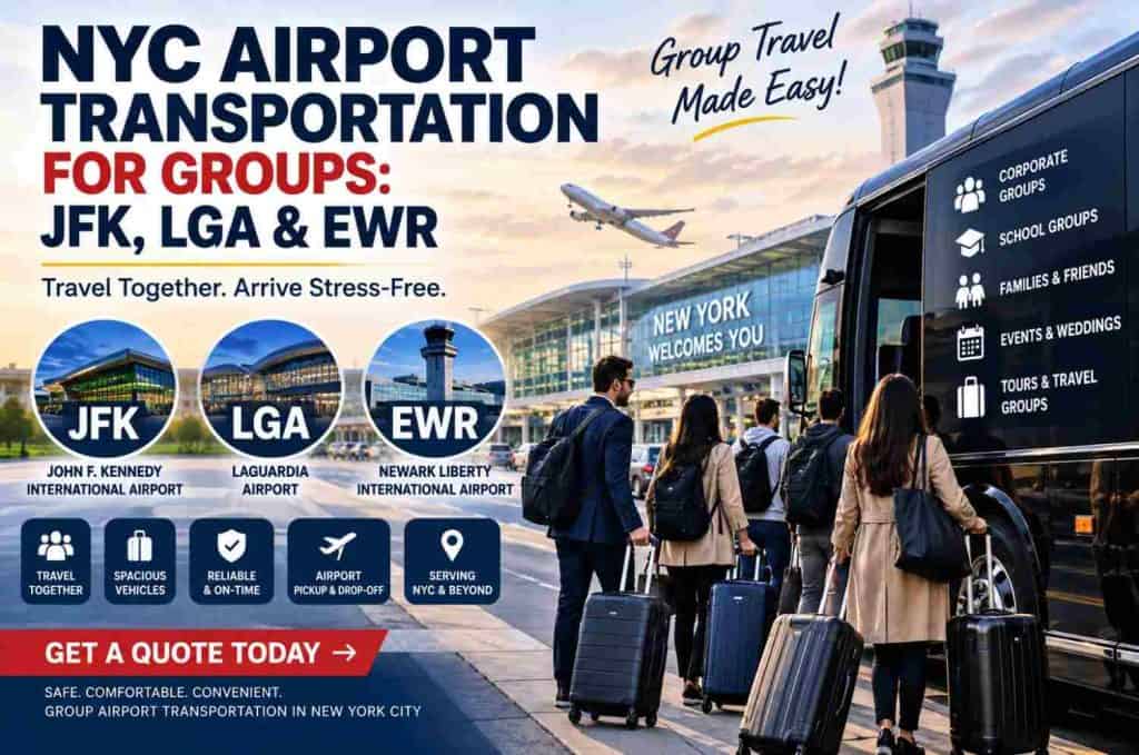 NYC Airport Transportation for Groups: JFK, LGA & EWR