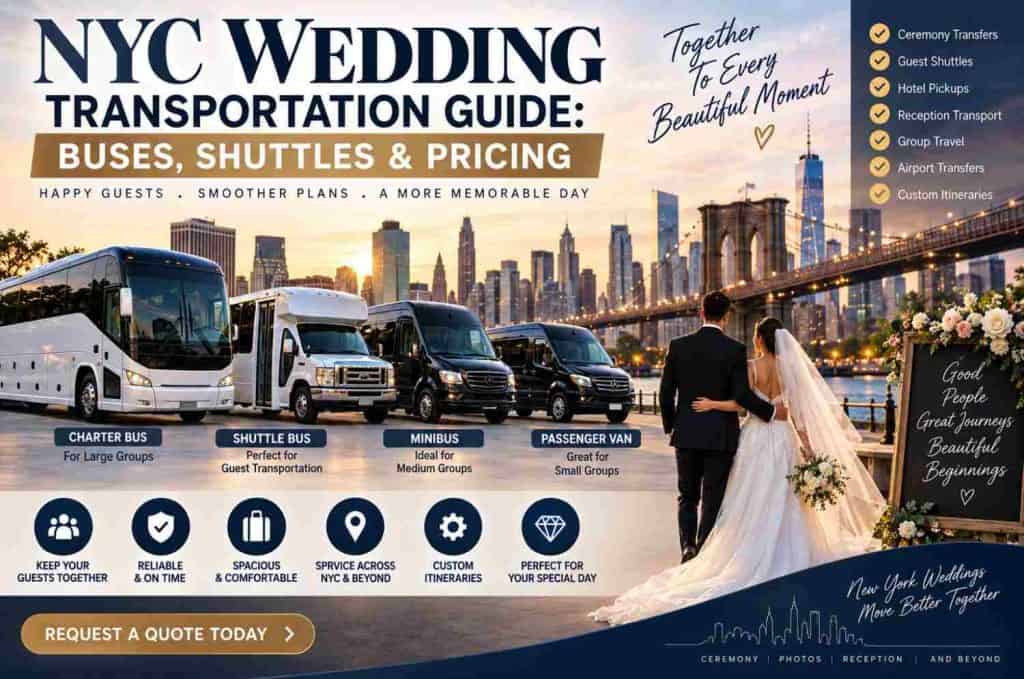 NYC Wedding Transportation Guide: Buses, Shuttles & Pricing