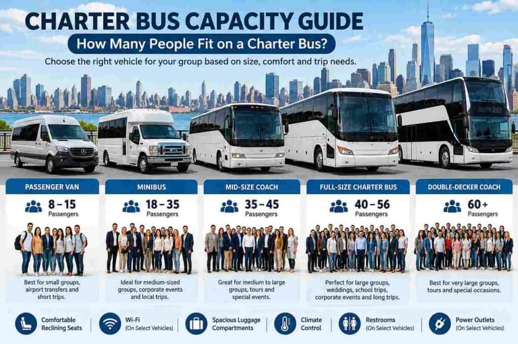 how many people fit on a charter bus